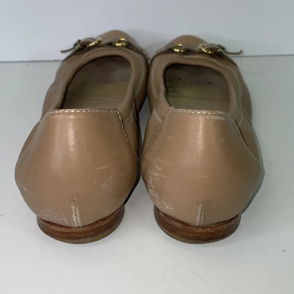 AGL 39 1/2 Tan, ballet flats with buckle